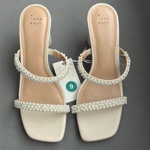 A New Day Audra Pearl Mule Heels Size 9